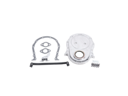 Edelbrock Aluminum Timing Cover Features: Die-Cast Aluminum Cover    Includes all Necessary Gaskets; bolts and Seals    Compatible With Stock Water Pumps    Compatible w/Victor Series Alum