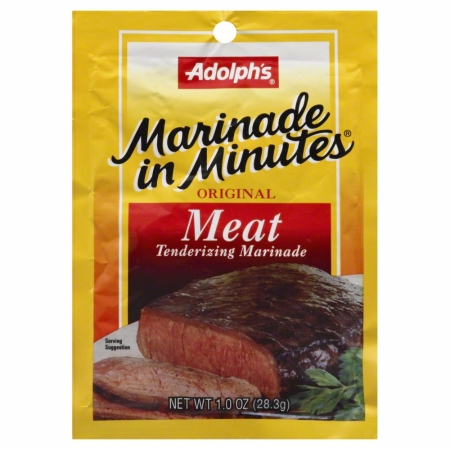Adolph's original blend of herbs and spices gives beef, pork, lamb or game a delicious gourmet taste in 15 minutes! Capacity - 1 oz. Pack of 24 IngredientsSalt, Maltodextrin, Modified Food Starch, Sugar, Spices (Including Paprika And Black Pepper), Caramel Color, Garlic Powder, Onion, Natural Flavors (Including Autolyzed Yeast Extract, Beef Extract, Beef Tallow), Citric Acid, And Bromelain (From Pineapple).