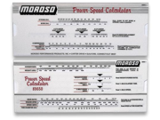 Moroso Performance Power Speed Calculator Features: Tire Diameter To Speed And Gear Ratio    Engine Displacement To Compression Ratio    Power To Weight Ratios    ET And MPH    Horsepower Measured At Flywheel    Harper Ratings Calculated For Rear Wheel Harper Height: 0.13" Width: 6.00" Length: 15.25" Weight: 0.15 lbs