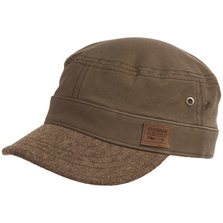 CLOSEOUTS . The delightfully old-school look of Outdoor Researchand#39;s Jam cadet cap adds style in the great outdoors or in the concrete jungle thanks to its broken-in, breathable canvas construction, brass rivets and wool-blend curved brim. Available Colors: MUSHROOM, CHARCOAL. Sizes: S/M, L/XL.