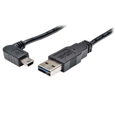 Tripp Lite 6ft USB 2.0 High Speed Cable Reversible A to Right Angle 5Pin Mini B M/M 6' - USB cable - mini-USB Type B (M) to USB (M) - USB 2.0 - 6 ft - 90&deg; connector  molded -