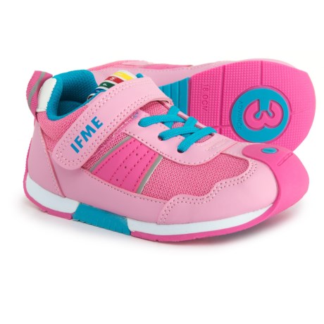 CLOSEOUTS . Healthy feet begin with IFME Racer sneakers, engineered with advanced insole technology that allows for natural toe movement and arch development. Available Colors: PINK/LT. BLUE. Sizes: 8T, 8.5T, 9T, 9.5T, 10T, 10.5T, 11T, 11.5T, 12T.