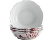BONJOUR  54274  Dinnerware Yuletide Garland 4-Piece Porcelain Stoneware Fluted Cereal Bowl Set, Print Type: Bowls Features: Deck the table with holiday spirit for every meal using the festive 7-inch bowls in the BonJour Dinnerware Yuletide Garland 4-Piece Porcelain Stoneware Fluted Cereal Bowl Set