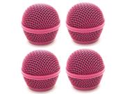 Seismic Audio - SA-M30Grille-Pink-4Pack - 4 Pack of Replacement Pink Steel Mesh Microphone Grill Heads - Compatible with SA-M30, Shure SM58, Shure SV100 and Similar Weight: 0.36
