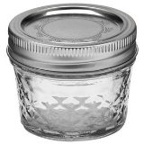 Ball Jar Crystal Jelly Jars with Lids and Bands, Quilted, 4-Ounce, Set of 12