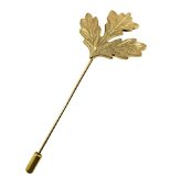 Men's Maple Leaf Lapel Stick Brooch Pin For Formal Wear (Gold)