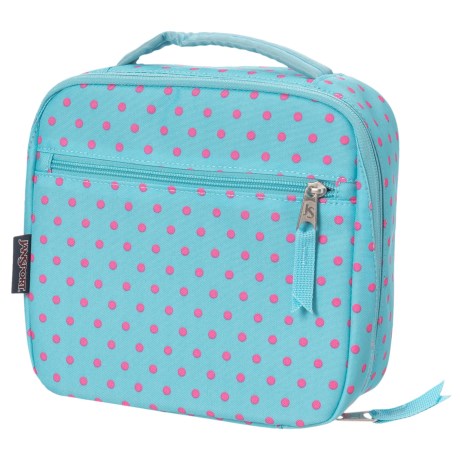 CLOSEOUTS . Everyoneand#39;s gotta eat some time, so donand#39;t forget to pack your snacks in this JanSport Lunch Break lunch bag. Itand#39;s unique angled opening allows the bag to lay flat for use as a tray, and the insulated main compartment keeps hot foods hot and cold foods cold, too! Available Colors: BROOK GREEN/LIPSTICK KISS DOT-O-RAMA.