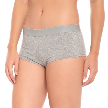 CLOSEOUTS . These Free People Stop Me boy short panties are made from soft, breathable cotton with stretch for a barely-there feel. Available Colors: BLACK, GREY. Sizes: XS, S, M, L.