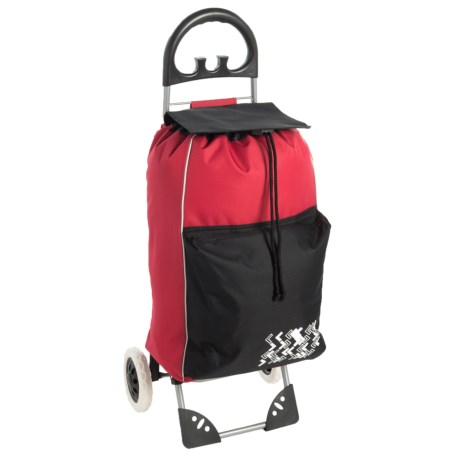 CLOSEOUTS . Perfect for the stroll to the market, this Kennedy Home deluxe super folding shopping cart features easy-rolling wheels, a durable composite frame and secure steel joints to keep your loot in place. It also features an insulated cooler bag and folds easily for storage. Available Colors: GREY/BLACK, RED/BLACK.