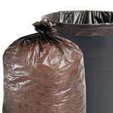 Stout Total Recycled Content Trash Bags, 65 Gallons, 1.5 Milliliters, 50 x 51, Black/Brown, 100/Carton (T5051B15)