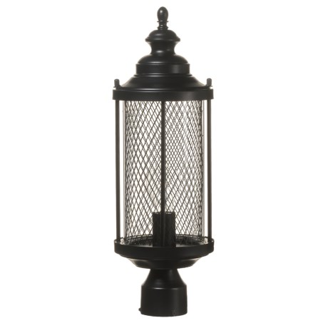 CLOSEOUTS . Bring a rustic charm to your outdoor space with BelAir Lightingand#39;s Stewart medium mesh postmount outdoor lantern, featuring a vintage-style metal lantern with a wire-mesh glass cover. Available Colors: BLACK.