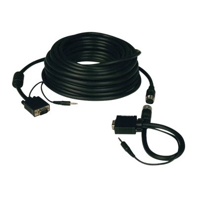Tripp Lite 100ft SVGA / VGA Coax Monitor Cable with Audio and RGB High Resolution Easy Pull HD15 M/M 100' - VGA / audio cable kit - HD-15 (VGA)  stereo mini jack (M) to HD-15
