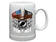 Erazor Bits MM2149-PS20oz 20 oz Stoneware Veterans Gifts for Men or Women American Soldier Beer Glassware Double Flag Eagle POW Beer Glass with Logo Capacity: 20 oz