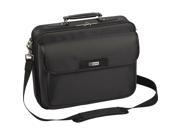 Targus Two-Tone Black Checkpoint-Friendly 16" Traditional Laptop Case Model TBC023US Case Type: Shoulder / Carrying Case Material: Nylon Fit Most Screen Size: 16" Dimensions: 15.5" x 13.25" x 4.5" Weight: 2.44 lbs