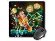 3dRose LLC 8 X 8 X 0.25 Inches Beautiful Bird and Flowers Under Full Moon Fractal Glow Digital Art Mouse Pad (mp_116214_1)