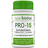 Hyperbiotics PRO-15 Probiotics - 60 Daily Time Release Pearls - 15x More Survivability than Probiotic Capsules with Patented Delivery Technology - Easy to Swallow Probiotic Supplement