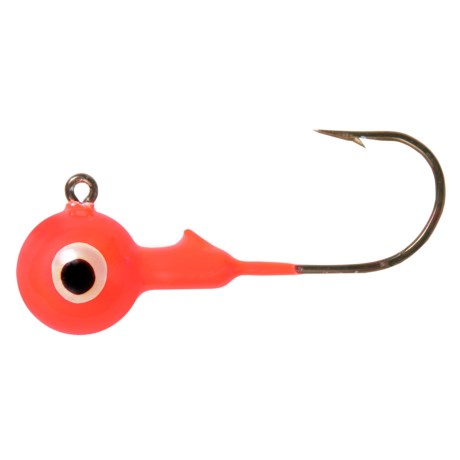 CLOSEOUTS . Fit with a round lead jig head and barbed collar, this Shur Strike bronze hook fishing jig is great for targeting any type of fish feeding off the bottom. Available Colors: WHITE, BLACK, GLOW, FIRE.