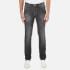 Men?s classic 5 pocket jeans from Versace Collection. Crafted from a cotton blend and cut for a slim fit, the grey jeans comprise a button fastening above a concealed zip fly, belt loops and a subtle V-shaped yoke.  Featuring a classic five pocket construction, the jeans are complete with contrast stitching, the signature Medusa head logo embroidered to the rear pocket and a Versace Collection branded leather patch to the reverse.  94% Cotton, 5% Polyester, 1% Elastane Model is 188cm/6'2  and wears a size W32.