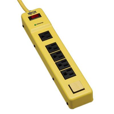 Tripp Lite Safety Surge Protector Power Strip 120V 6 Outlet Metal 6' Cord OSHA - Surge protector - 15 A - AC 120 V - output connectors: 6 - black  yellow