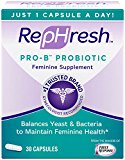 RepHresh Pro-B Probiotic Feminine Supplement, 30 Count