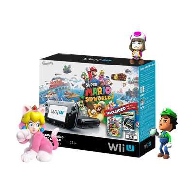 Nintendo Wii U - Super Mario 3D World Deluxe Set - game console - 32 GB flash - black - Nintendo Land  Super Mario 3D World
