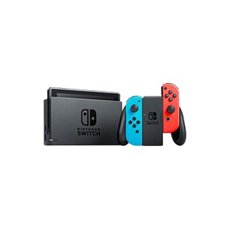 Get the gaming system that lets you play the games you want, wherever you are, however you like.This bundle includes the Nintendo Switch console and Nintendo Switch dock in black, with contrasting left and right Joy-Con controllers-one red, one blue