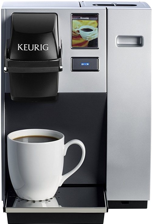 The Keurig K150 Commercial Brewing System is a fully programmable brewer with an interactive touch-screen that allows for customizable brew temperature, language settings, and a choice of 5 cup sizes