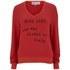 With a relaxed fit and oversized silhouette, the baggy beach jumper from Wildfox hangs loosely off the body for a casual aesthetic. Crafted from a lightweight fleece fabric, the sweater features a V-neckline, long sleeves and contrasting slogan, 'Wish list: one way ticket to Italy' across the front. Complete with ribbed trims and a distressed finish. E.N.  47% Rayon, 47% Polyester, 6% Spandex