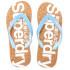 Women?s ?Cork? flip flops from Superdry. Crafted with a blue rubber toe thong, the flip flop sandals feature textured straps with embossed branding. The flip flops are placed upon a flexible EVA sole with a cork insole. Complete with white Superdry branding to the insole.  Upper: Rubber. Sole: EVA.