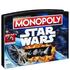 It's the Monopoly game transported to the world of Star Wars! In this Monopoly game: Star Wars Edition, players move around the board in their favorite ship and embark on a quest to build their own galactic empire. The gameboard features iconic locations from the Star Wars films including Hoth, Tatooine, and Kashyyyk. The game has an added element where players can use the Force to perform special abilities allowing them to do actions such as swap, steal, and collect extra money. Open and Play gameboard folds into a case for quick and easy storage.  Includes gameboard, 2 dice, 4 ship tokens, 64 cardboard property markers (16 for each ship), 16 Chance cards, 1 money pack, and game guide.    Star Wars-themed Monopoly game  Buy and collect rent from iconic Star Wars locations  Use the Force for special abilities  Features Open and Play Case  Ages 8 and up  2 to 4 players