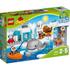 Little animal lovers will love this easy-to-build Arctic set. The dog sled, kayak and igloo provide a real sense of adventure to inspire all sorts of icy role-play stories. There?s so much to learn about this habitat and the animals and people who live there.  Features:    Includes 2 LEGO® DUPLO® figures: a dad and child, plus a whale with opening mouth, polar bear and a husky dog.  Features a buildable igloo with opening door and stove, and an ice block.  Accessory elements include a dog sled, kayak, fishing rod, fish, cooking pot and a basket.  Includes bricks decorated as ice, a lantern and crayfish as story starters.  Explore the frozen Arctic and its amazing wildlife by kayak and dog sled.  Build the igloo to develop basic construction skills.  LEGO® DUPLO® products are safe and specially designed to be fun and easy for little hands.  Igloo on plate measures over 4? (12cm) high, 7? (19cm) wide and 4? (11cm) deep.  Combine with 10801 Baby Animals, 10802 Savanna, 10804 Jungle or 10805 Around the World for more animal fun.