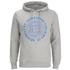 Grey hoody with drawstring hood, long sleeves and ribbed trims. Complete with Jack & Jones print to the chest.