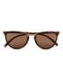 Vero Moda women's sunglasses with dark tinted lenses which provide high UV protection. The sturdy brown frame, oval-shaped single bridge and nose pads offer a comfortable fit. E.N.  80% Plastic, 20% Metal