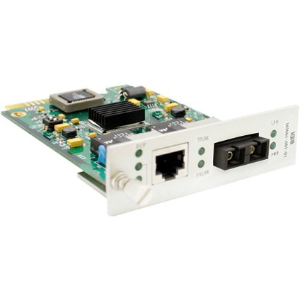 ADD-MCC1MMM2K is a Media Converter Card that converts a 100Base-TX(RJ45) to 100Base-FX(SC) via a 1310nm multi-mode fiber (MMF) SC connector, which allows distance reach up to 2km. It provides a cost effective conversion from 100Base Copper to 100Base-FX fiber, while extending the network reach beyond the 100m reach limitation of copper. ADD-MCC1MMM2K can be used in AddOn's Add Rack system (ADD-RACK-16, ADD-MRACK-16) or Standalone chassis (ADD-ENCLOSURE). Addoncomputer.com Media Converters and