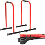 GoBeast Dip Stand with 3 Resistance Bands and Stability Bar , Adjustable Height and Width, Easy Release Locking Pin, Max User Weight 330lbs / 150 kilograms