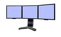 Simultaneously lift and tilt three displays with just a touch for maximum ergonomic comfort
