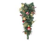 30" Green Foliage, Pinecones and Berries Embellished Teardrop Swag - Unlit Brand: Christmas Central Type: Wreaths & Garlands Occasion: Christmas Color: Green ColorMapping: Green Material: Polyvinyl Chloride (PVC) Theme: Christmas