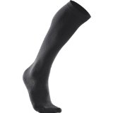 2XU Men's Performance Compression Run Sock, Black/Black, Small