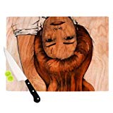 Kess InHouse BG2001ACB02 Brittany Guarino"Girl" Cutting Board, 11.5 by 15.75-Inch, Tan