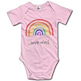 LGBTQA Pride Love Wins Infant Short Sleeve Bodysuits Jumpsuit Pink