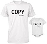 Funny Daddy and Baby Matching T-Shirt and Bodysuit Set - Copy and Paste (DAD-M / BABY-6M)