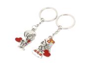 Unique Bargains Pair Heart Boy Girl Dangling Pendant Keyrings Key Chain 2 Pcs for Couples Type: Toys - Collectibles