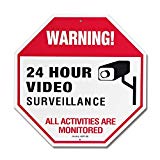 Video Surveillance Sign with Rust Fee 20 Mil Thick Aluminum, 12x12 Inch UV Printed for Fake Camera and Indoor Outdoor Wireless Camera System Home Security Signs