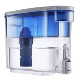 PUR DS-1800Z Water Dispenser - 1.13 gal - Blue, Clear Type: Water Filter Features: Holds 18 8-oz cups (1.125 gallons) of healthy, great-tasting water    Removes an average of 96% of trace levels of pharmaceuticals The only pitcher filter that has been tested to remove up to an average of 96% of trace levels of pharmaceuticals    Slim, space-saving design makes optimal use of refrigerator shelf    Fits conveniently in the sink for refilling with a special fill-tray design that helps distribute weight and handles that make it easy to fill and carry    Water filter provides up to 40 gallons of clean water Color: Blue Height: 10.25 Width: 15.75 Depth: 5.63