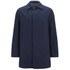 Equally suitable for the city or countryside, the navy single-breasted raincoat from the Legacy Range by Knutsford is made in England from pure, locally sourced waterproof waxed cotton. Cut with a tailored fit for a classic Mac silhouette, the trench coat is constructed with a concealed front button placket, a pointed collar, and two side pockets with finely stitched trims. Inside, the jacket is fully lined with Knutsford printed cotton lining and also offers an internal patch pocket. Complete with a vented hem to the reverse. ? L.R.  Outer: 100% Waxed Cotton. Lining: 100% Cotton.  Made in England