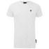Men?s ?Maverick? white cotton jersey T-shirt with an embroidered fleur logo to the chest from East London urban streetwear brand Criminal Damage. Crafted from pure cotton and cut with a slim fit, the tee features a ribbed crew neck, short sleeves and a straight hem. Complete with a navy woven Criminal Damage brand tab stitched to the side seam. ? L.R.  100% Cotton