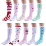 Deer Mum Girl's Princess Style Knee High Cotton Socks(10 Pairs)