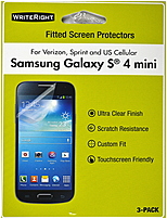 The WriteRight CRC94139 Fitted Screen Protector is compatible with Samsung Galaxy S4 Mini smartphone.