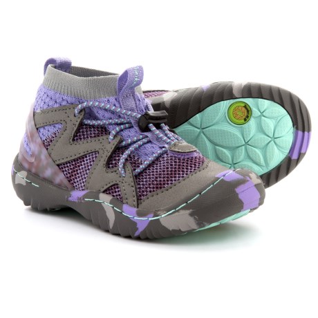 CLOSEOUTS . When playtime canand#39;t wait, slip her into Jambuand#39;s Alpinia sneakers. Theyand#39;re lightweight with knit mesh construction, they stay securely on with bungee lacing, and they keep her steadily gripping the ground with an All Terra Traction outsole. Available Colors: LILAC. Sizes: 9T, 10T, 11T, 12T, 13C, 1C, 2C, 3C, 4C, 5C.