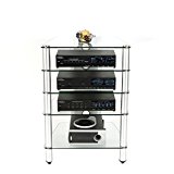 Audio Rack in Glass and Aluminum Finish RTA AVM-005